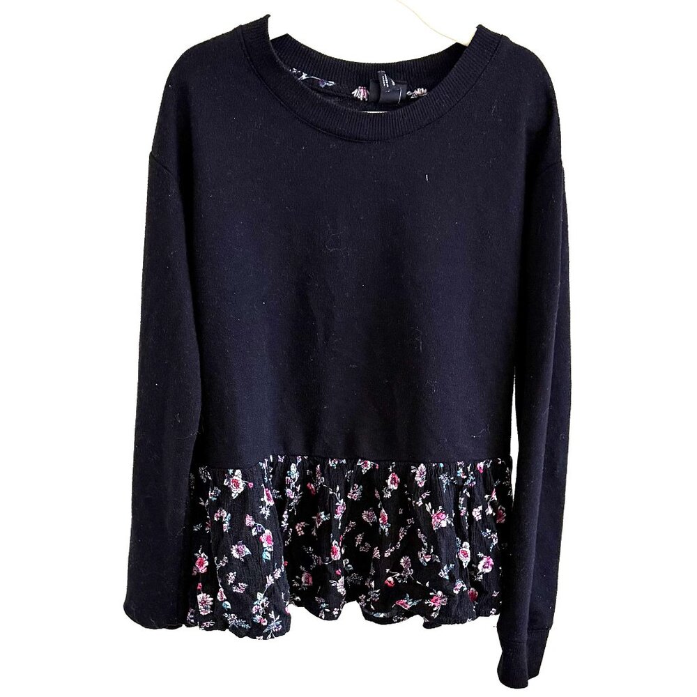 Art Class Girls Medium (7-8) Black Long Sleeve Flowy Blouse